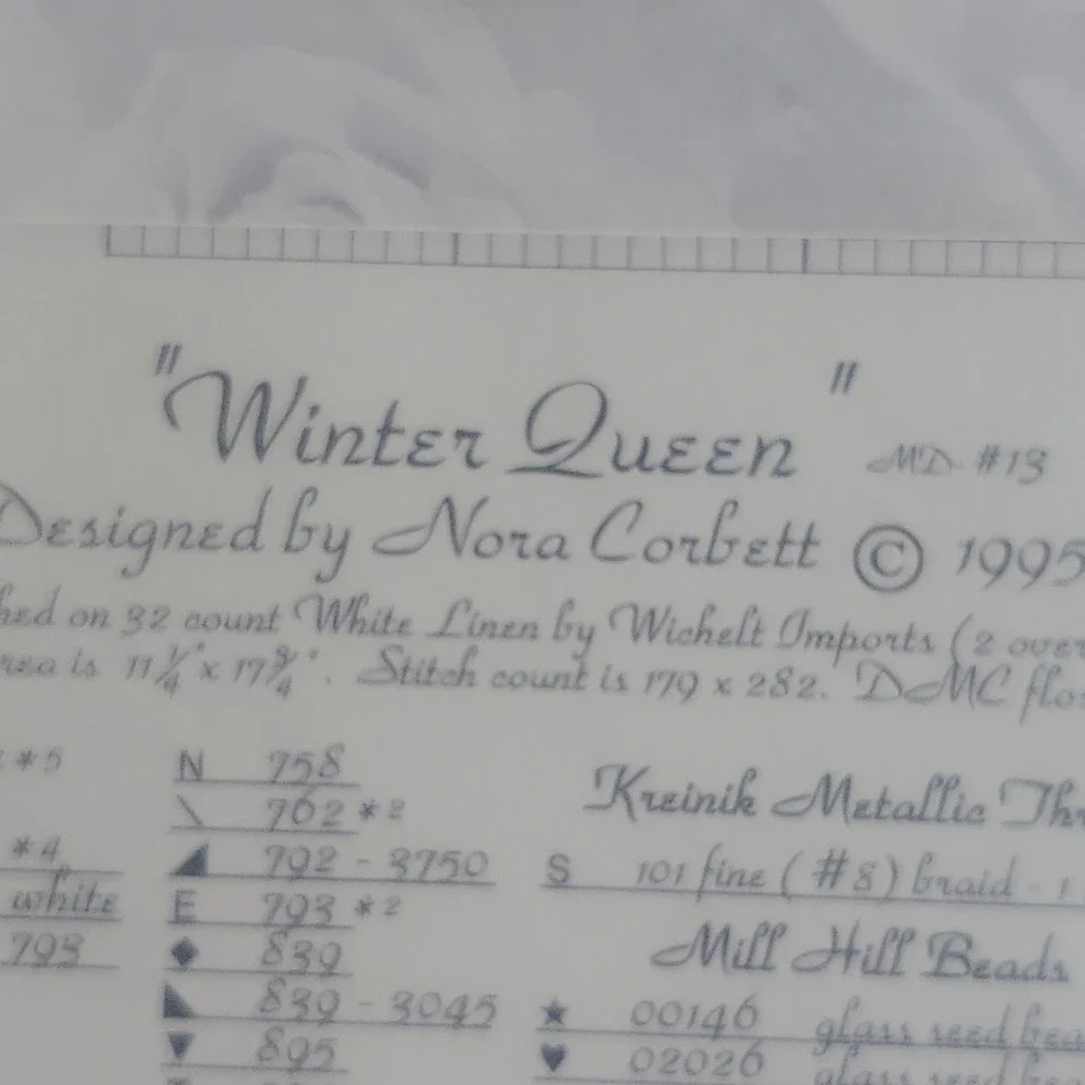 Mirabilia Cross Stitch Pattern Winter Queen Vintage Retired HTF Sealed NOS